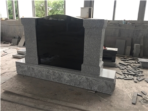 Imperial Grey Columns with Black Monument