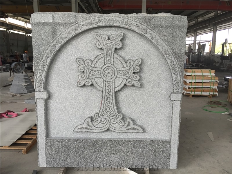Imperial Grey Monument with Raised Cross