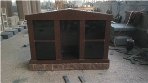 India Red 4 Niche Columbarium with Black Doors