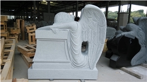 Oriental Grey G633 Monument with Angel Sculpted