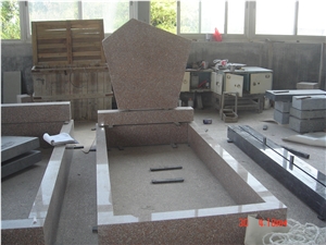 Seashell Pink Granite Tombstone Monument