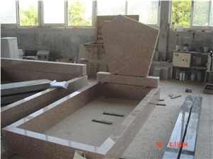 Seashell Pink Granite Tombstone Monument