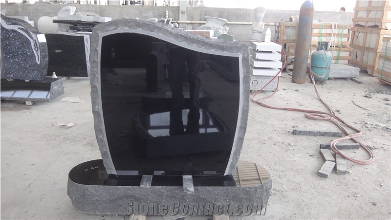 Shanxi Black Monument with Rock Pitch on the Front