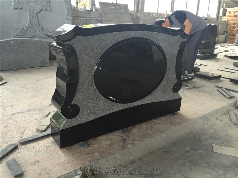 Shanxi Black Monument with the Recessed on Front