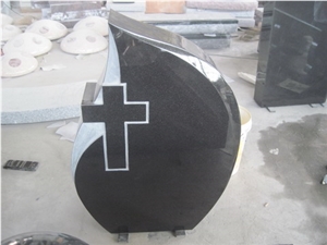 Shanxi Jet Black Custom Monument with Cross