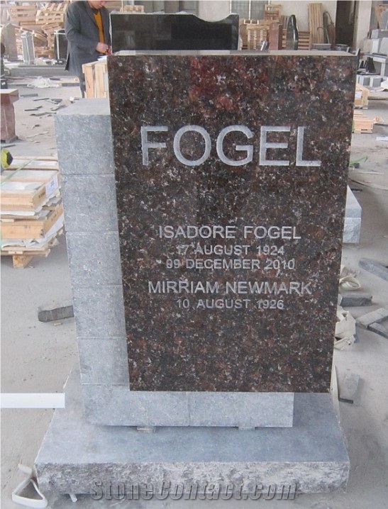 Tan Brown Custom Granite Stone Monument