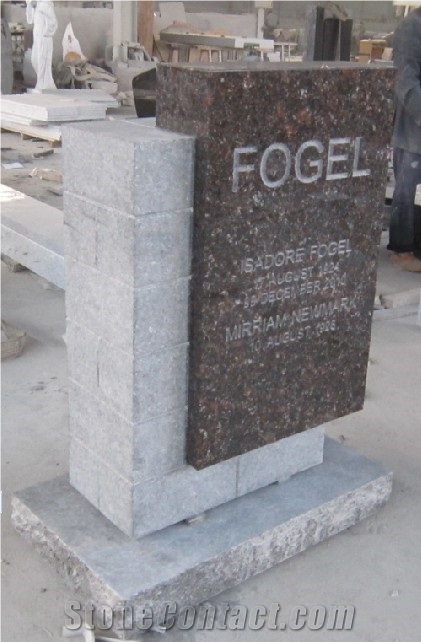 Tan Brown Custom Granite Stone Monument