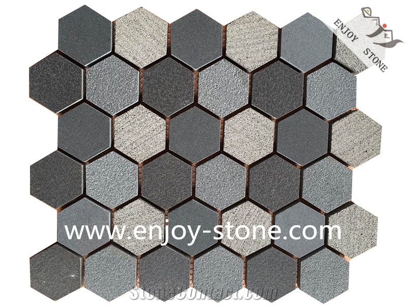 Hexagon Mosaic/Grey Basalt/Hainan Basalt