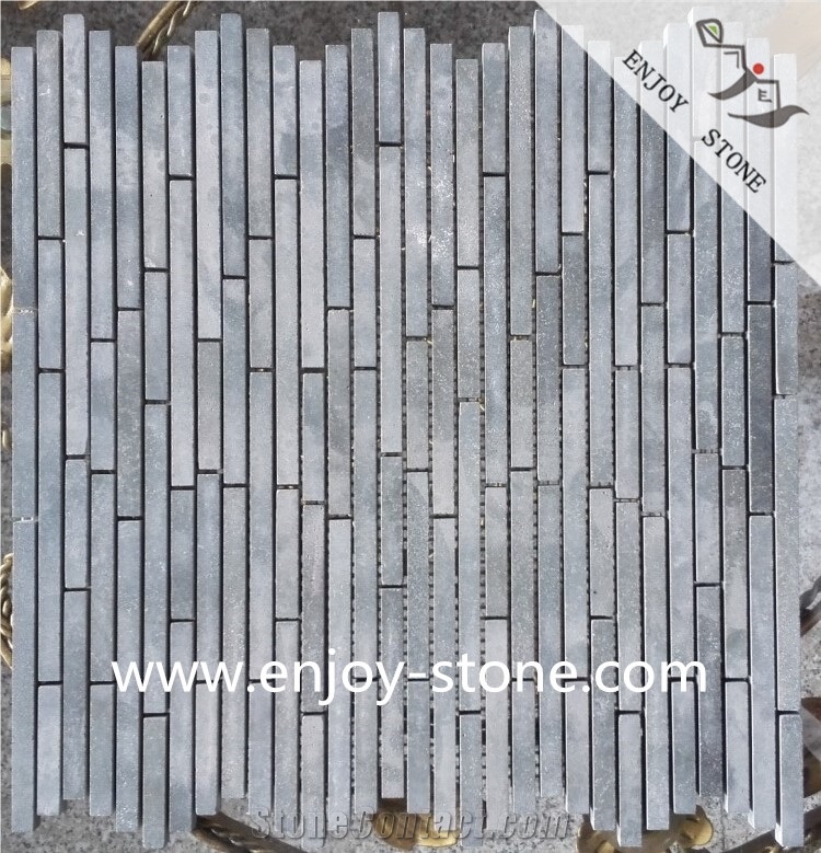 Linear Strips Basalt Mosaic