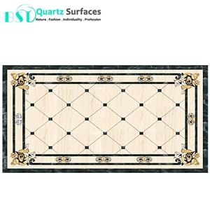 Flower Pattern Marble Inlay Border for Flooring