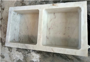 White Marble Wash Basin and Bathroom Farm Sink