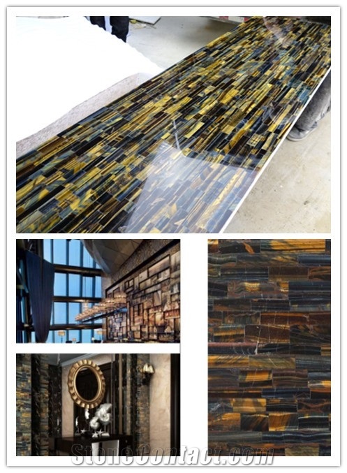 Blue Tiger Eye Semiprecious Stone Slabs