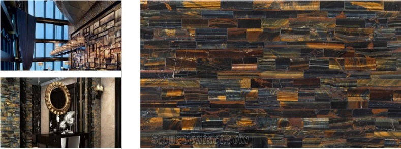 Blue Tiger Eye Semiprecious Stone Slabs
