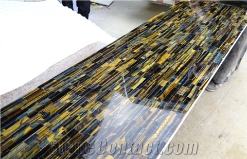 Blue Tiger Eye Semiprecious Stone Slabs