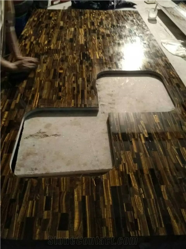 Tiger Eye Semi Precious Stone Countertops