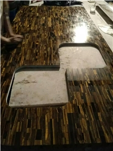 Tiger Eye Semi Precious Stone Countertops