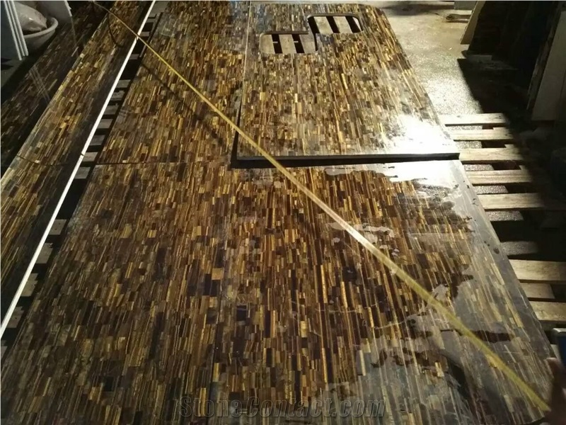 Tiger Eye Semi Precious Stone Countertops