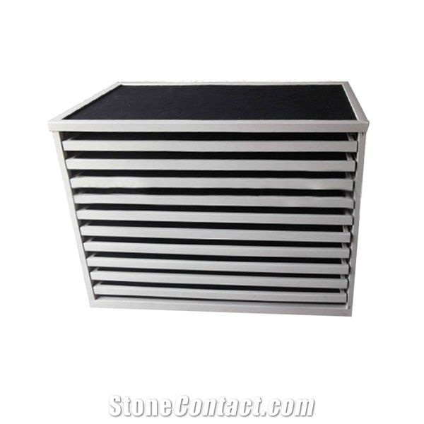 Metal Stone Tiles Drawer Sliding Display Cabinet