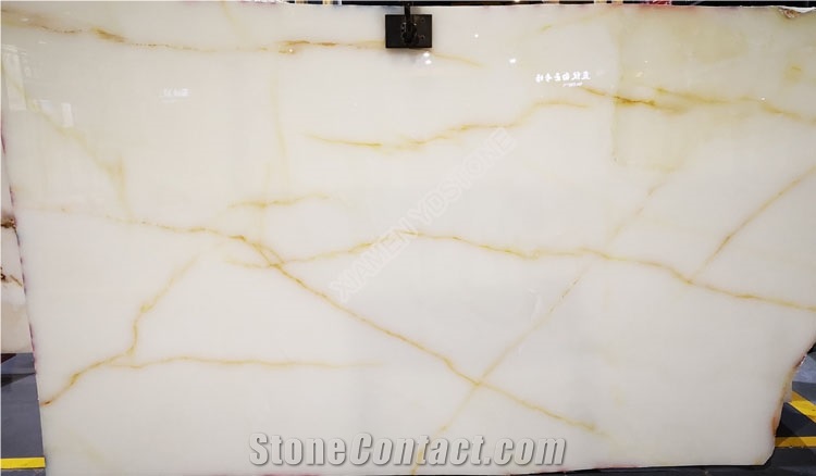Golden Vein Iran White Onyx Slab