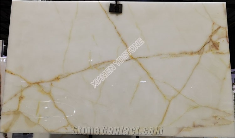 Golden Vein Iran White Onyx Slab