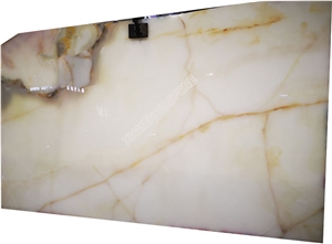Golden Vein Iran White Onyx Slab