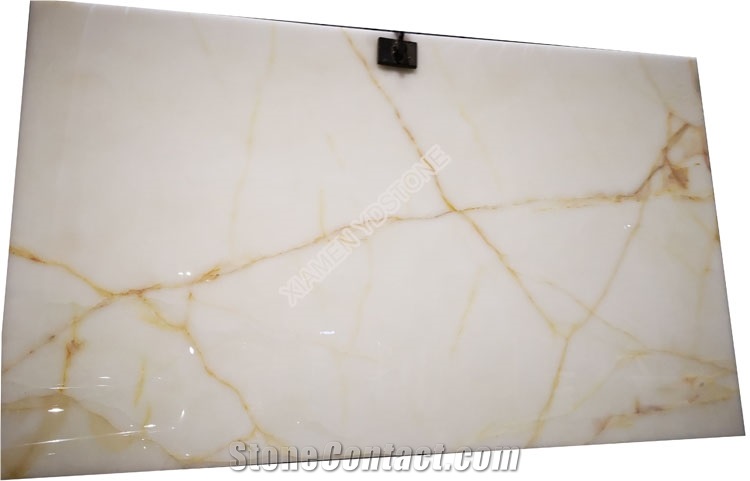 Golden Vein Iran White Onyx Slab
