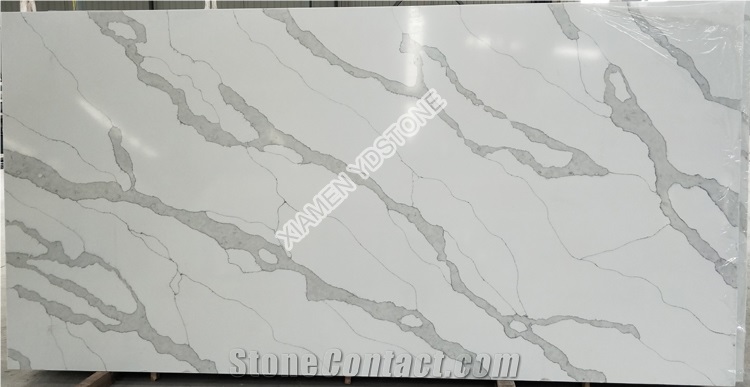 White Classique Calacatta Quartz Slabs