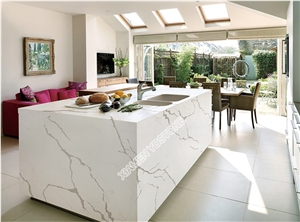 White Classique Calacatta Quartz Slabs