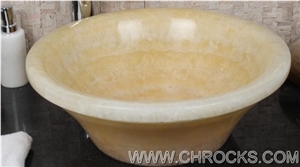China Yellow Honey Onyx Sinks,Wash Basin