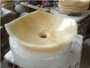 Luxury Onyx Bathroom Sink, Vessel Stone Wash Basin