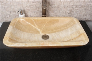 Luxury Onyx Bathroom Vessel Stone Wash Basin