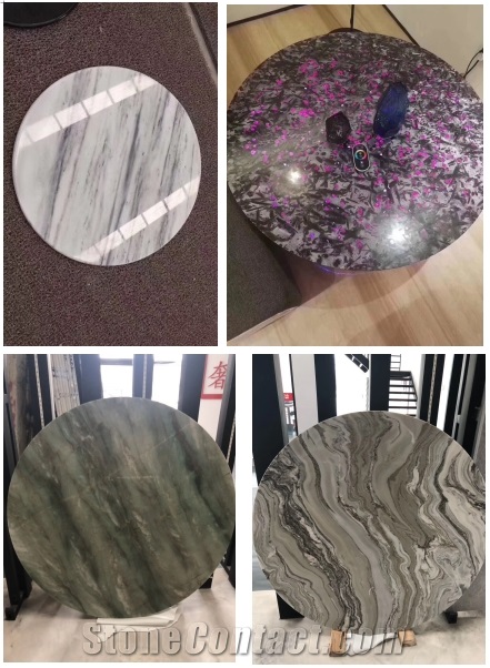 Grey And Black Polished Stone Coffee Table Tops