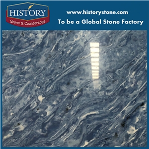 Azul Bahia Glass Quartz Slab Old Quartz Replace
