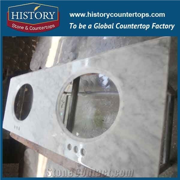 Bianco Carara Marble Bathroom White Vanity Tops