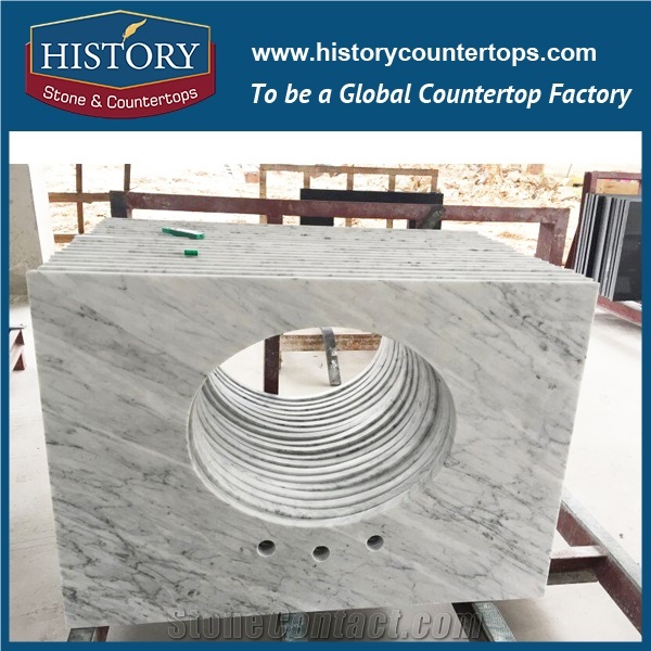 Bianco Carara Marble Bathroom White Vanity Tops