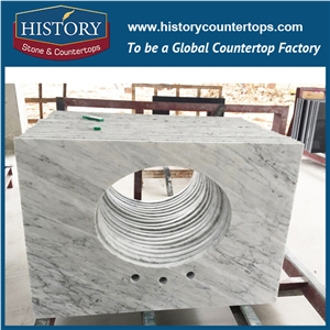 Bianco Carara Marble Bathroom White Vanity Tops