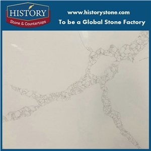 Calacatta White Glass Quartz Stone Surface