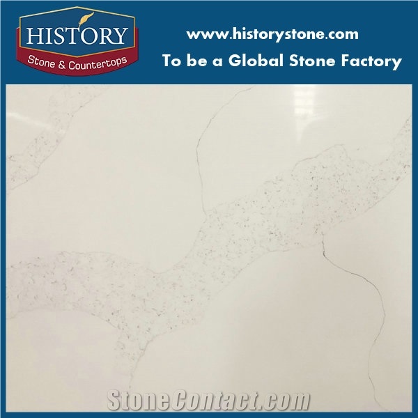 Calacatta White Glass Quartz Stone Surface