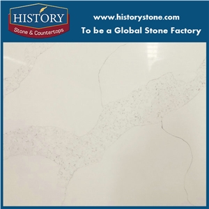 Calacatta White Glass Quartz Stone Surface