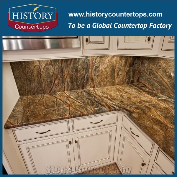 Forest Rain Brown Countertops Customized Edges