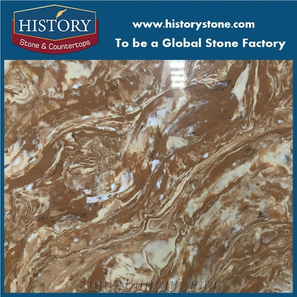Granite Looking Gold Glass Stone Surface