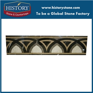Hotel Lobby Waterjet Marble Flooring Border Design