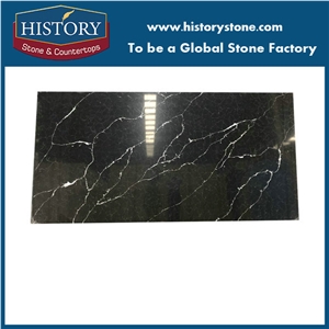 New Material Calacatta Black Glass Quartz