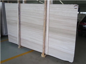 Chinese Serpeggiante White Wood Grain Marble Slabs