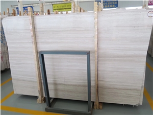 Chinese Serpeggiante White Wood Grain Marble Slabs