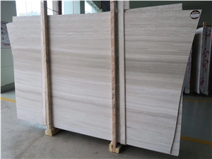 Chinese Serpeggiante White Wood Grain Marble Slabs