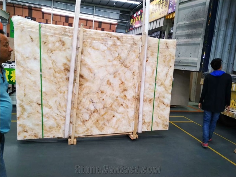 Golden Yellow Onyx Backlighting Wall Panel