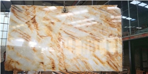 Golden Yellow Onyx Backlighting Wall Panel