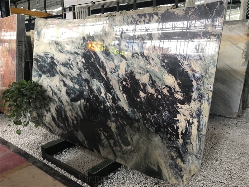 Natural Quartzite Drama Purple Book Match Stone