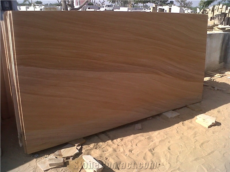 Teak Wood Sandstone Slab